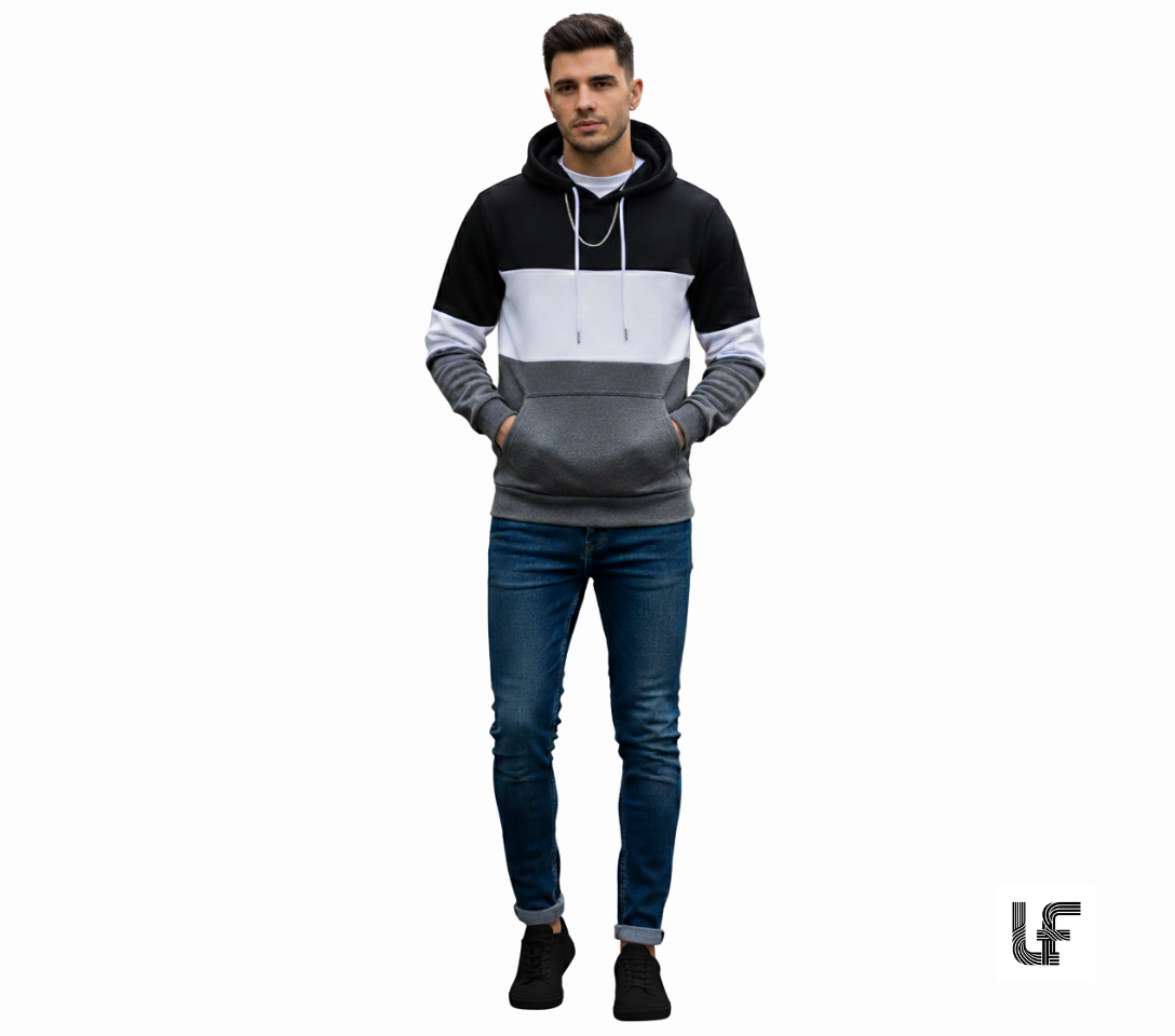 Tricolor Fleece Hoodie